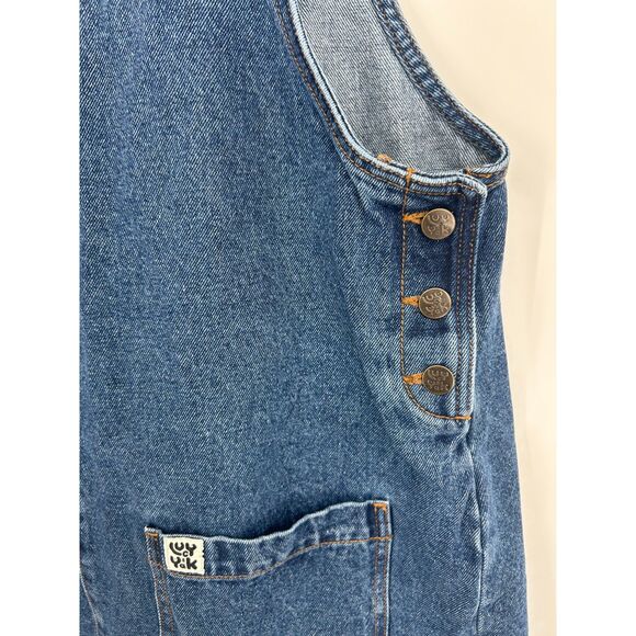 Lucy And Yak Women Size 10 Dress Black Organic Cotton Denim Jean Overalls Jumper - Picture 3 of 5